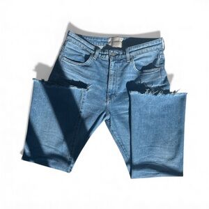 CQY Women’s Cropped Light Wash Jeans